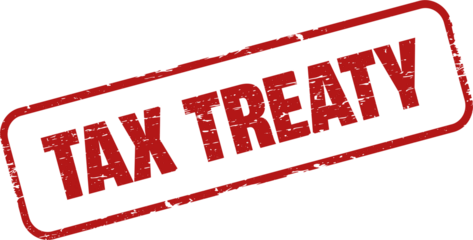 Tax treaty square grunge stamp