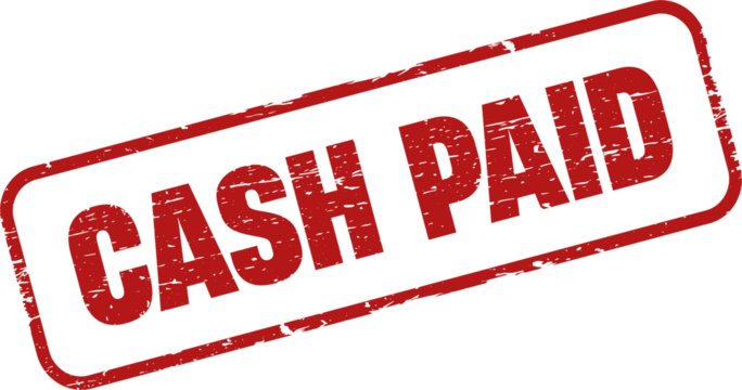 Cash paid square grunge stamp