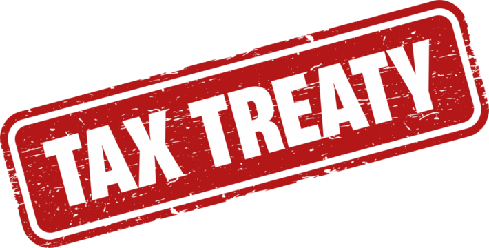 Tax treaty square grunge stamp