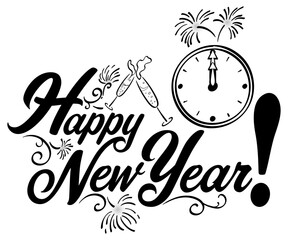 Happy New Year Word Art
