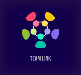 Team connection people, solidarity idea, modern logo. Unique color transitions. company growth logo template. vector.