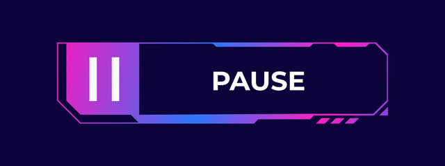 Pause button. Gradient stream button. Vector illustration