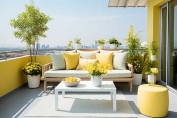 Vibrant Spring Oasis: Rooftop Terrace Retreat