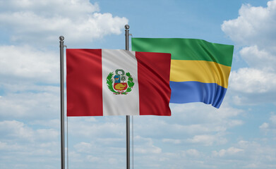 Gabon and Peru flag