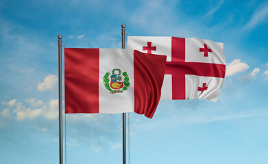 Georgia and Peru flag