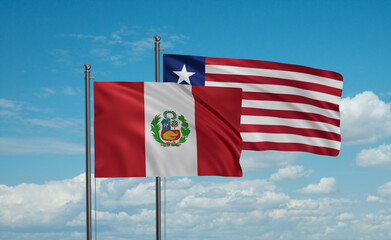Liberia and Peru flag