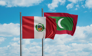 Maldives and Peru flag