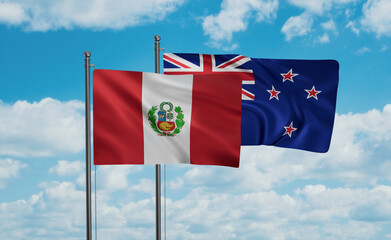 New Zealand and Peru flag