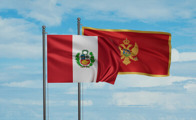 Montenegro and Peru flag