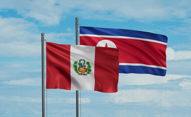 North Korea and Peru flag