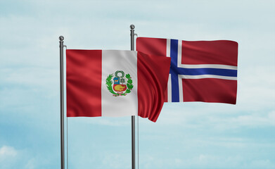 Norway and Peru flag