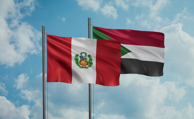 Sudan and Peru flag