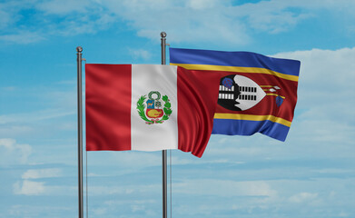 Eswatini and Peru flag