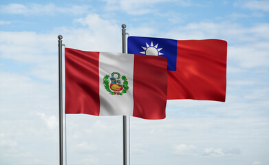 Taiwan and Peru flag