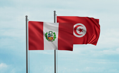 Tunisia and Peru flag