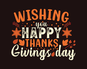 Naklejka na ściany i meble Happy Thanksgiving t-shirt for turkey lovers