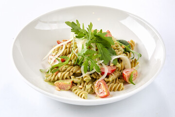 pasta with pesto and vegetables