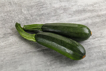 Sliced raw young green zucchini