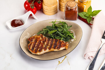 Delicous grilled pork meat steak