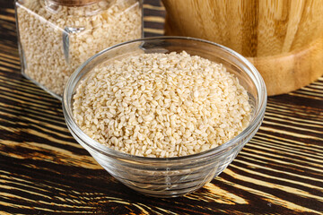 Sesame seeds heap in the bowl