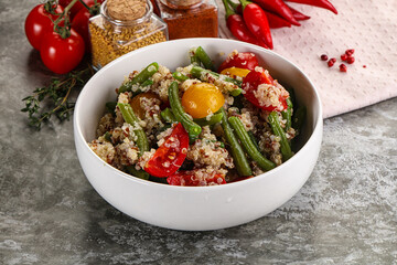 Vegan boiled quinoa with vegetables
