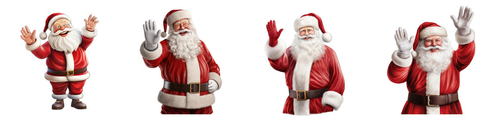 Santa Claus Waving clipart collection, vector, icons isolated on transparent background © DigitalParadise
