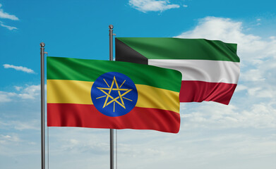 Kuwait and Ethiopia flag