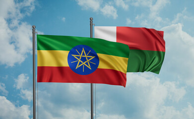 Madagascar and Ethiopia flag