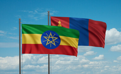 Mongolia and Ethiopia flag