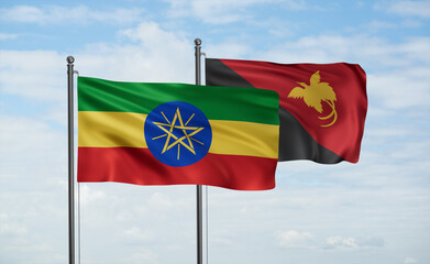 Papua New Guinea and Ethiopia flag