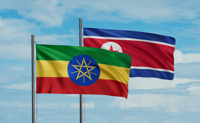 North Korea and Ethiopia flag