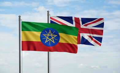 United Kingdom and Ethiopia flag