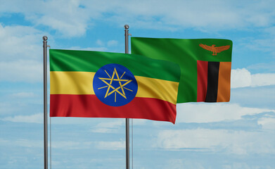 Zambia and Ethiopia flag