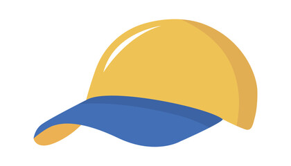 baseball cap. yellow cap clothes head clothing hat. vector cartoon items.