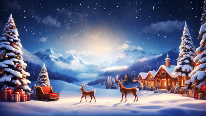 View of beautifully decorated christmas tree outdoors, Christmas background, Generative AI. free Stock Photo