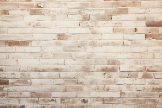 Fototapeta Old brick wall background texture with cream color
