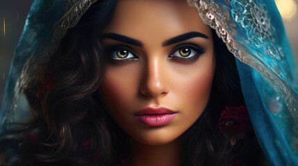 Exquisite Qatari Lady in a Portrait