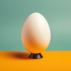 White Egg on a Colored Background