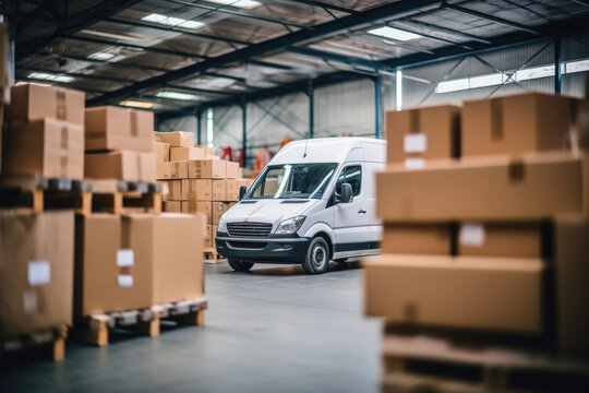 Vehicle for Shipping Auto Parts in Service Garage