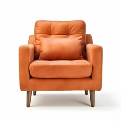 orange sofa isolated on white background