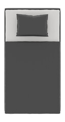 Bed Top View 3D Render with transparent background