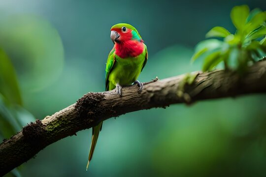 At the Thattekkad forest, a Malabar Parakeet