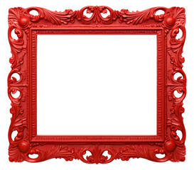 Red frame isolated on the transparent background PNG.