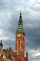 Gdansk Main Town Hall. The town hall's tower view. Gdansk, Poland