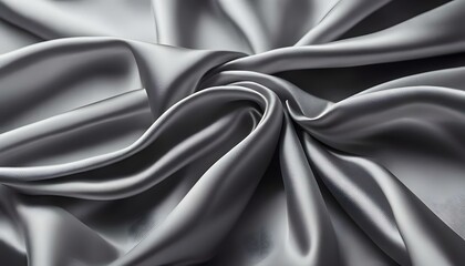beautiful elegan Grey silk satin fabric background with waves and folds Texture pattern luxury 
