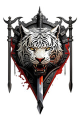 Tiger head banner logo with sigil, a touch of magical fantasy in your life, generative AI
