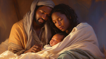 Nativity scene with the holy family in African style © Fox Bread