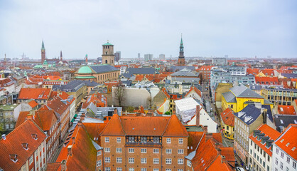 Fototapeta na wymiar City view of Copenhagen in Denmark.