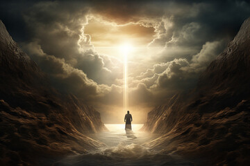 Generative AI picture second coming of Jesus Christ in heavenly glory