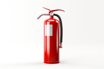 Obraz premium Red large fire extinguisher isolated on white background.generative ai 